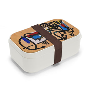 Colorful Bento Lunch Box, Artistic Meal Container, Functional Food Organizer, Unique Gift for Food Lovers, Eco-Friendly Lunchware