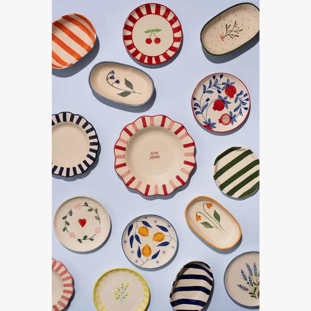 Ceramic Dessert Plates - Amour Petal , 7 Inches (Set of 2)