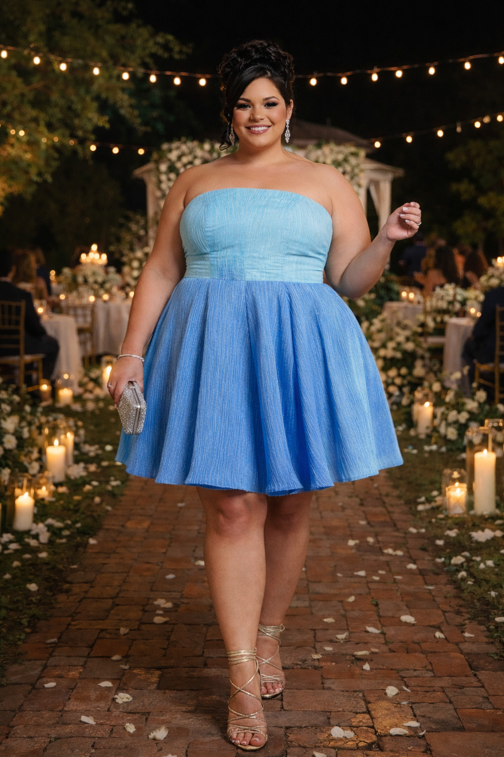 Strapless Ombre Mini Dress