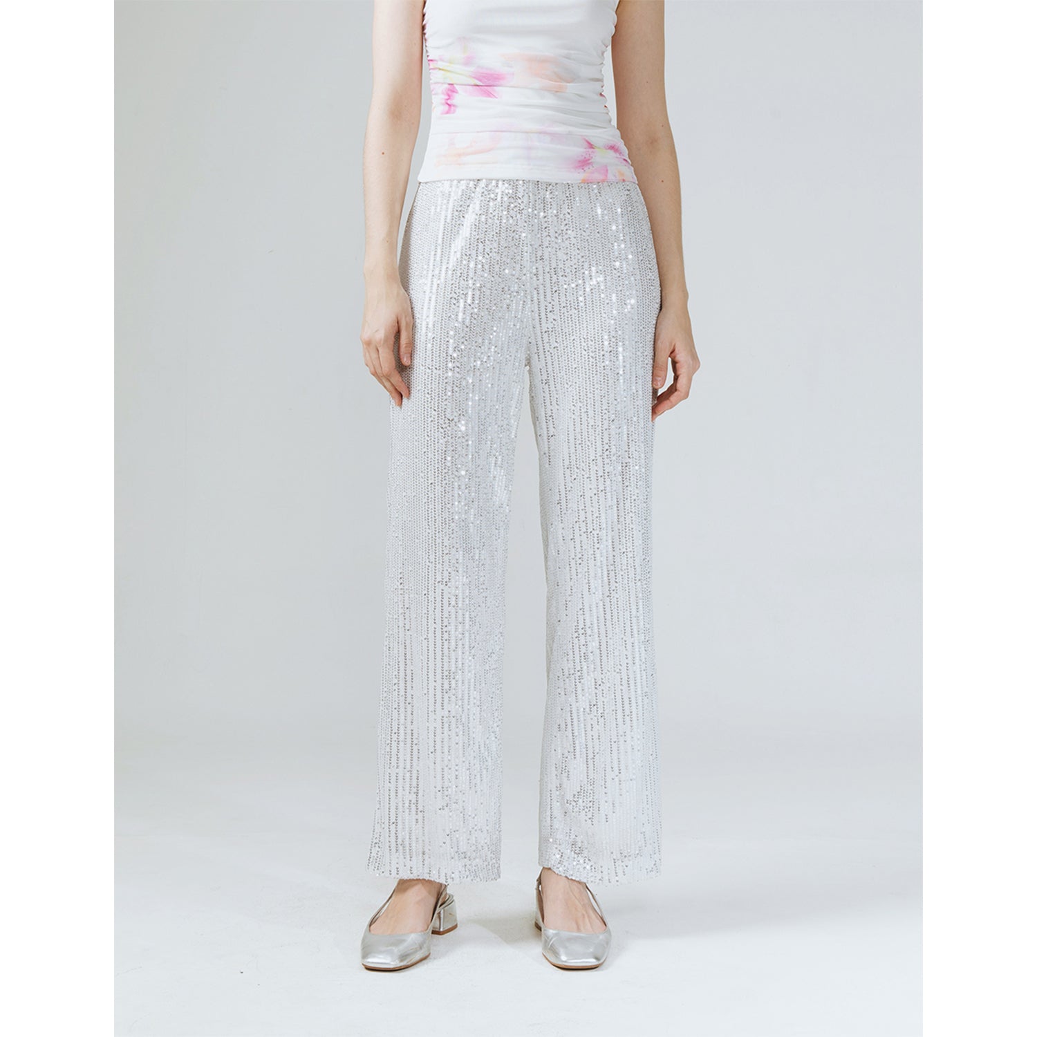 TYRA SILVER SEQUINS PANTS