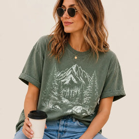 Vintage Mountain Forest Landscape Graphic Tee