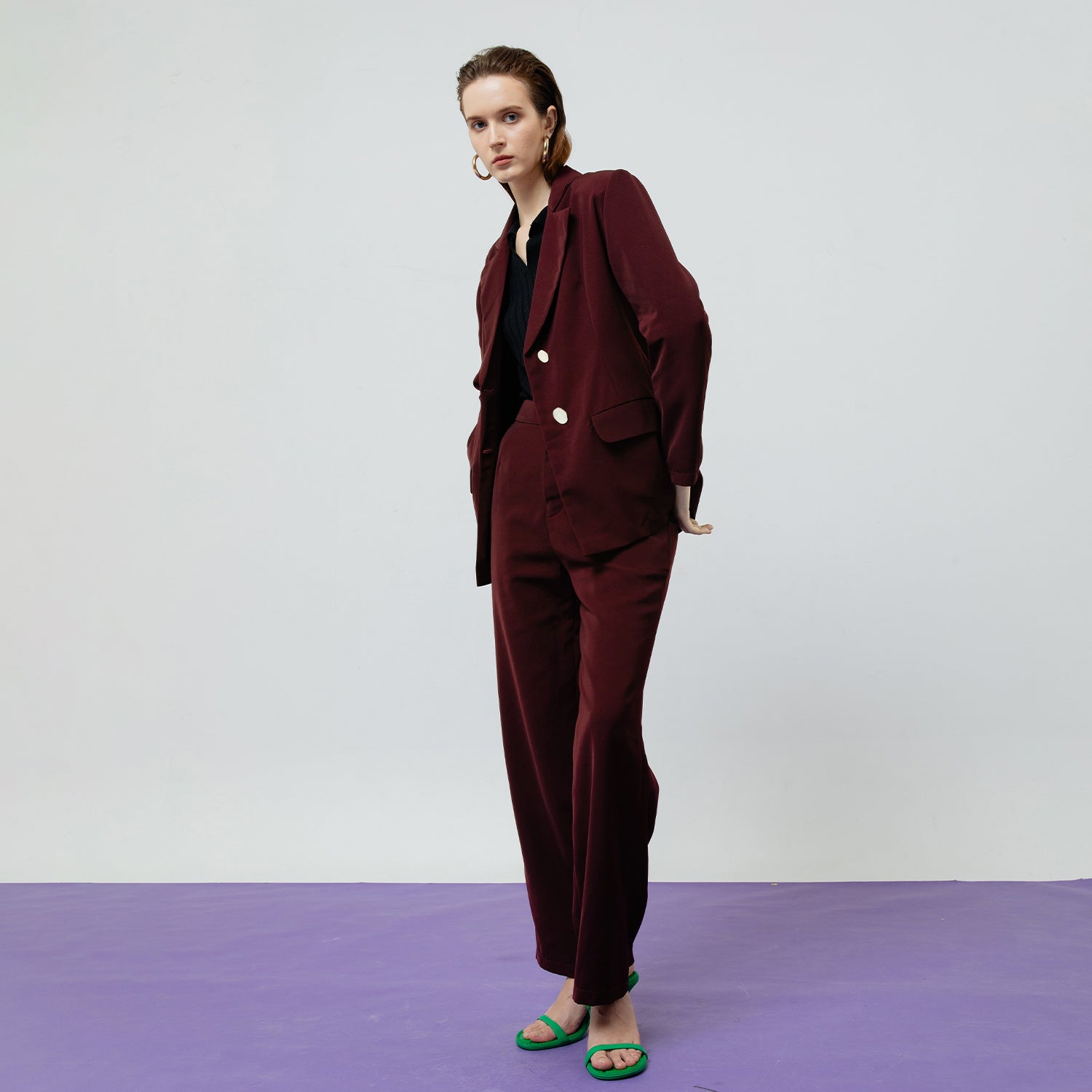 ZOE MAROON TAILORED PANTS