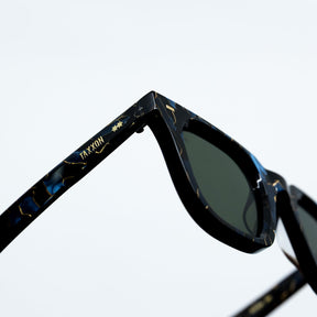 Zid Sunglasses with Azurite Frame & Green Lens