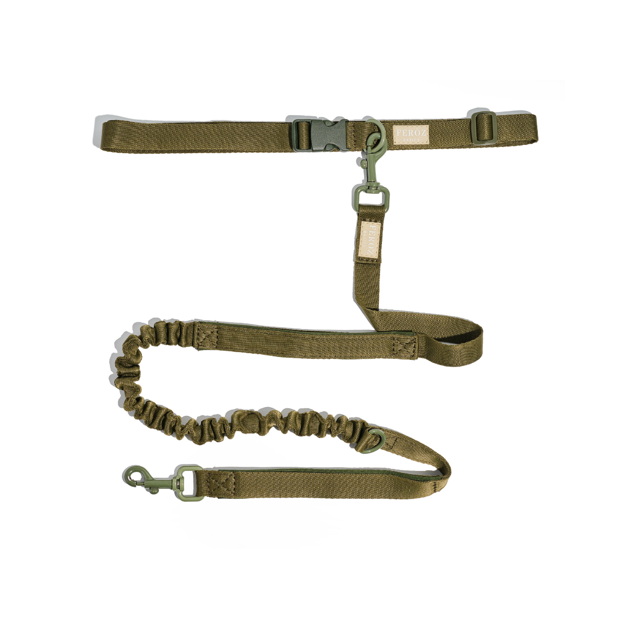 Dog Hands-free Expandable Leash BASIC Military Green