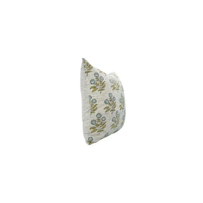 Floral Hand Block Printed Viscose Linen Pillow Cover - Neha