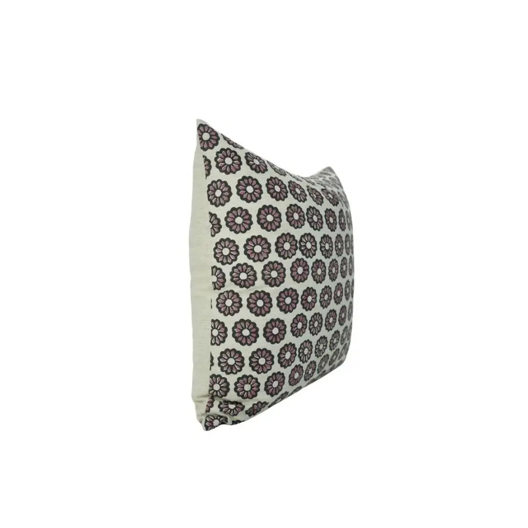 Stylish Block Printed Linen Blend Cushion Cover - Bulbul