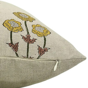 Unique Handcrafted Home Decor Block Printed Pure Linen Pillow Cover- Amitabh