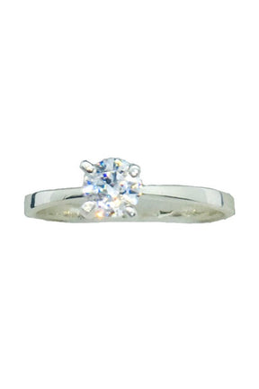 SOLITAIRE RING WITH SWAROVSKI CRYSTAL IN 950 SILVER