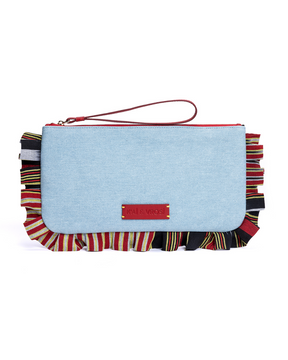 Medi - Light Denim Clutch Bag