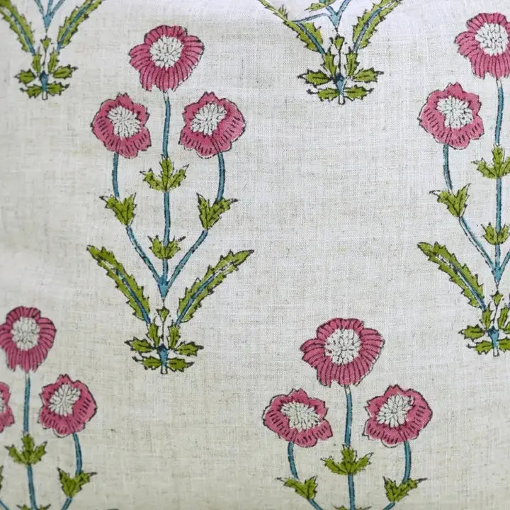 Handcarfted Hand Block Design Viscose Linen Pillow Cover - Amitabh