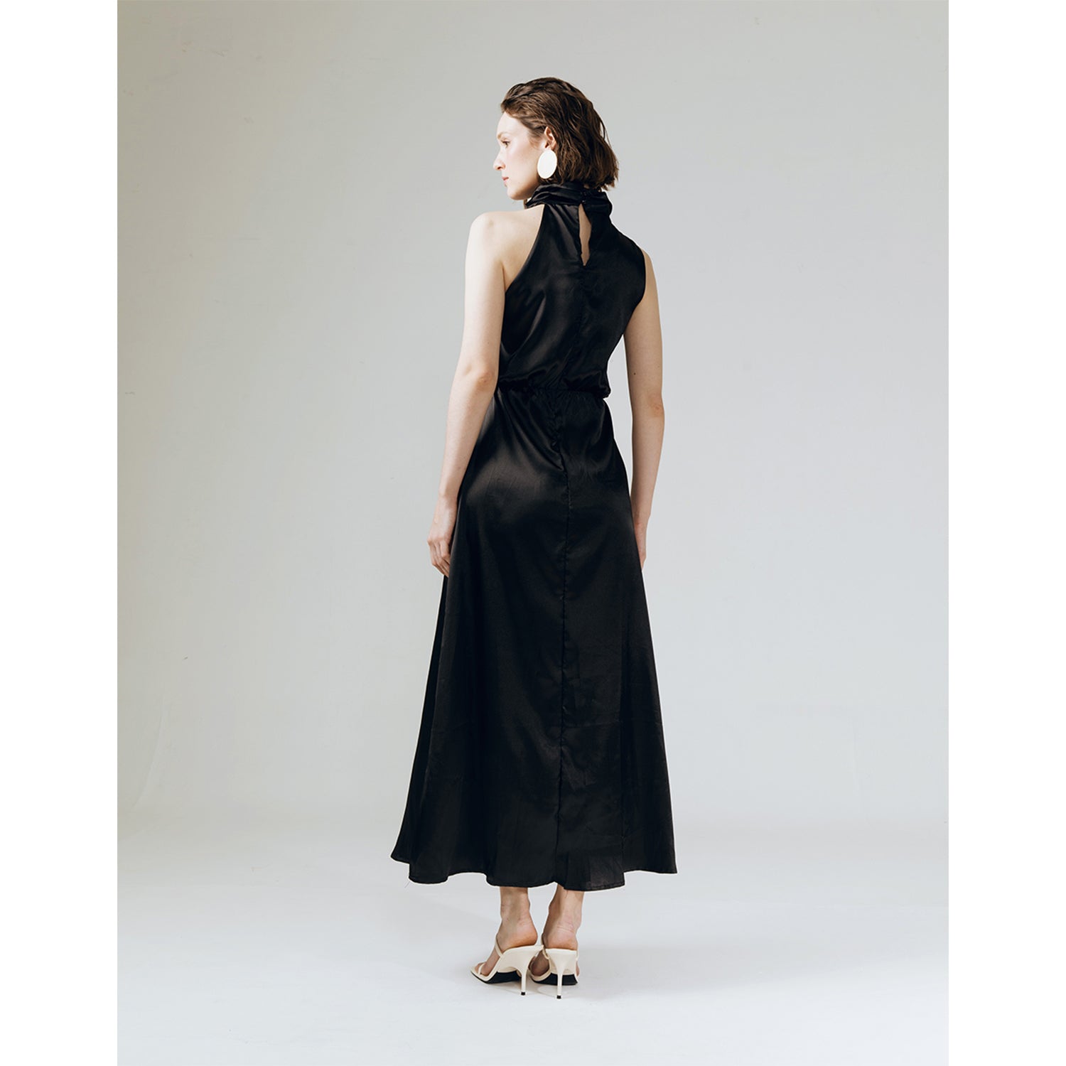 AMELIA RUFFLE NECK DRESS
