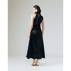 AMELIA RUFFLE NECK DRESS