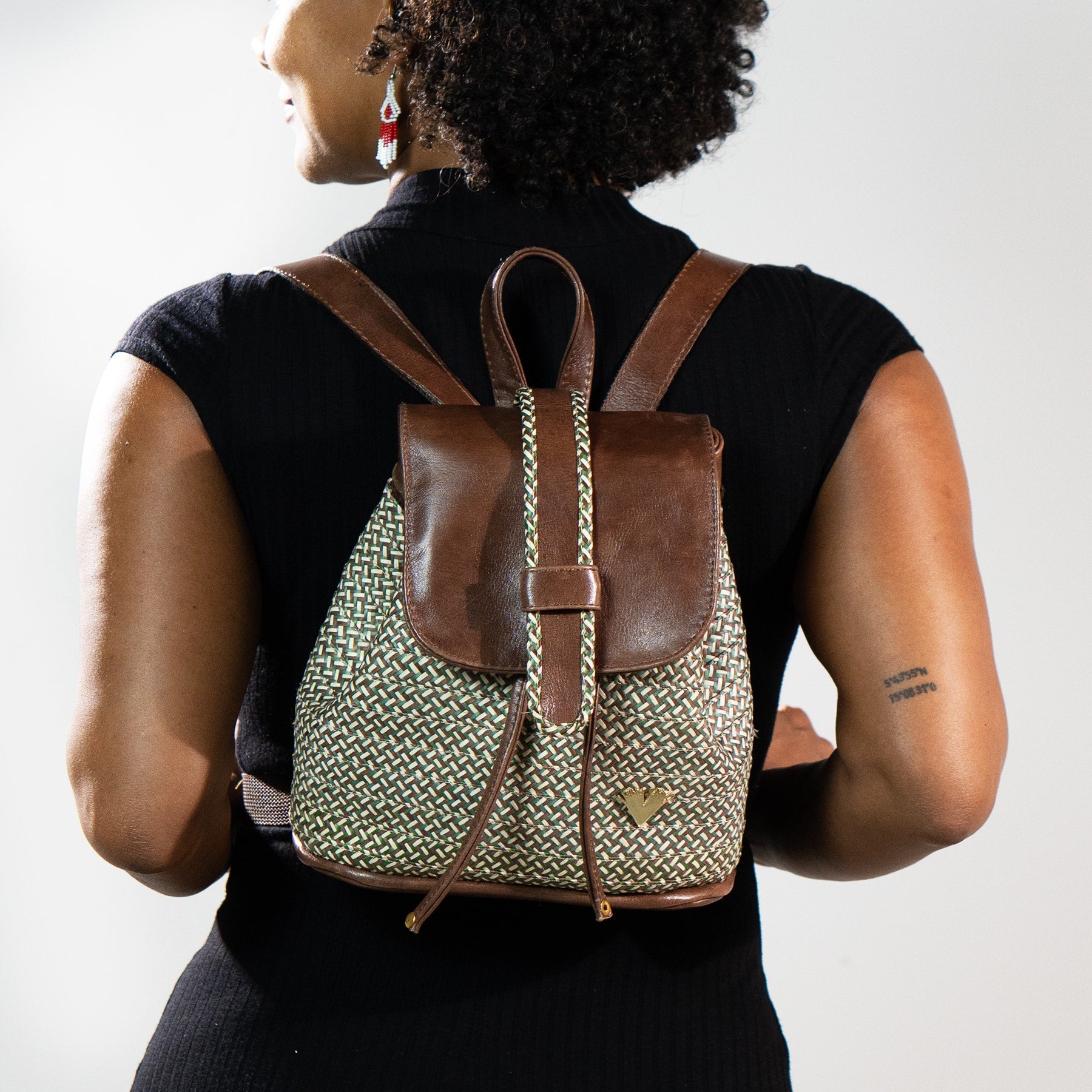 Brown Leather Iris Mini-backpack