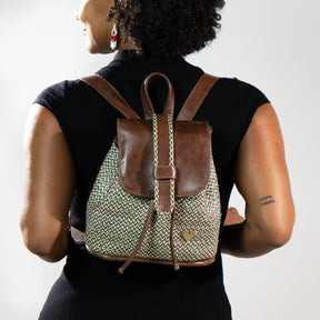 Brown Leather Iris Mini-backpack