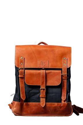 Safari Collection- Canvas And Leather Backpack 