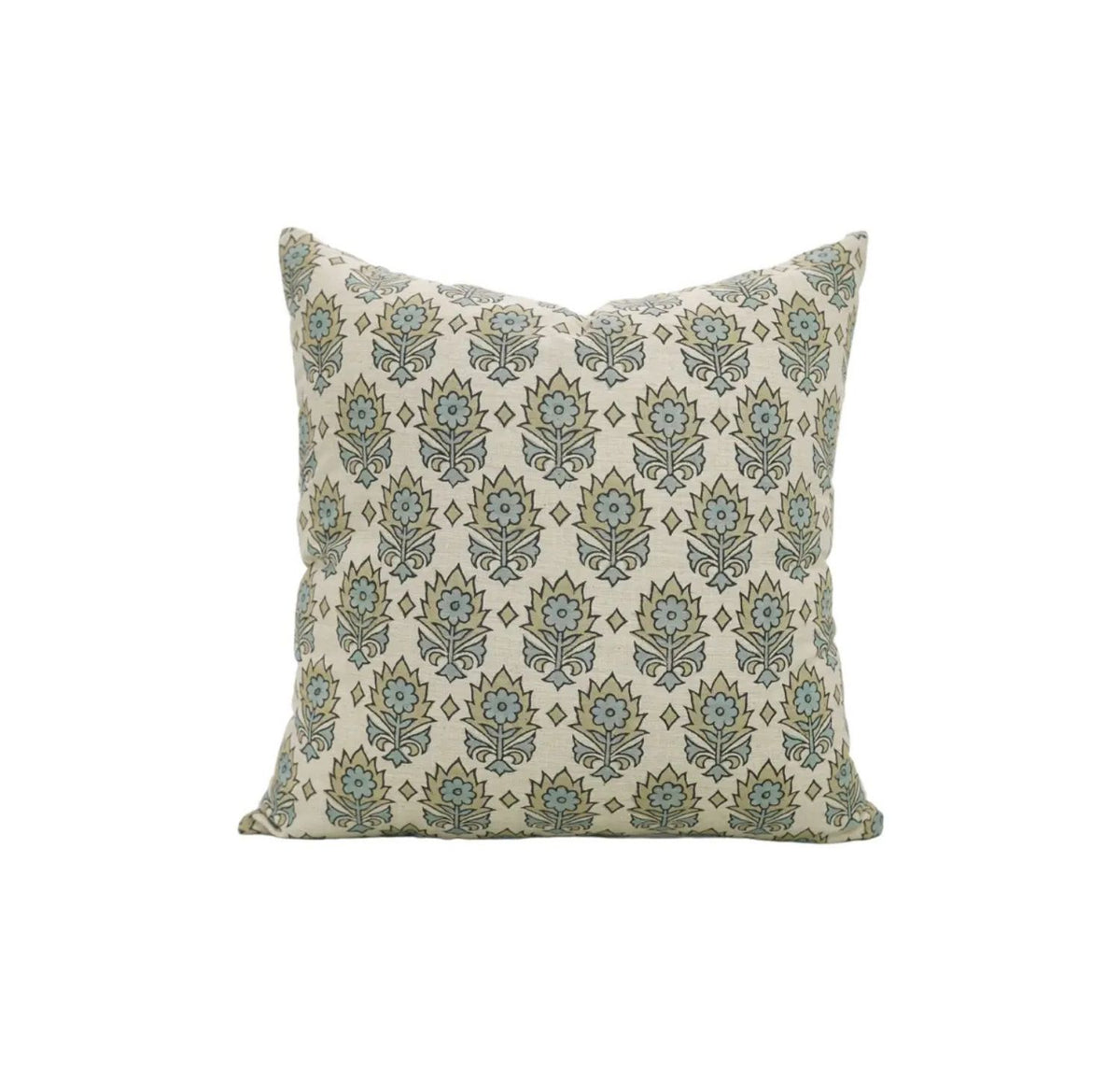 Interior Décor Block Printed Linen Blend Pillow Cover - Kusum