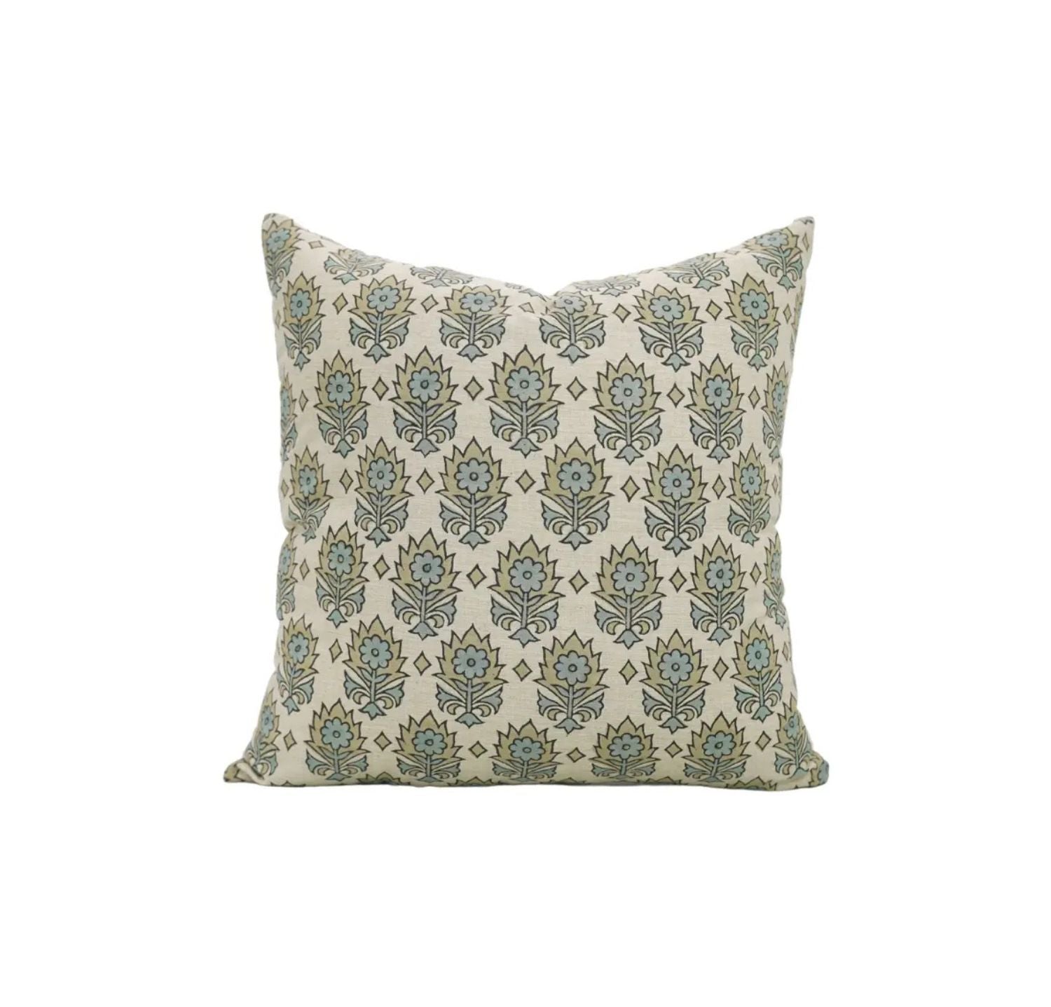 Interior Décor Block Printed Linen Blend Pillow Cover - Kusum