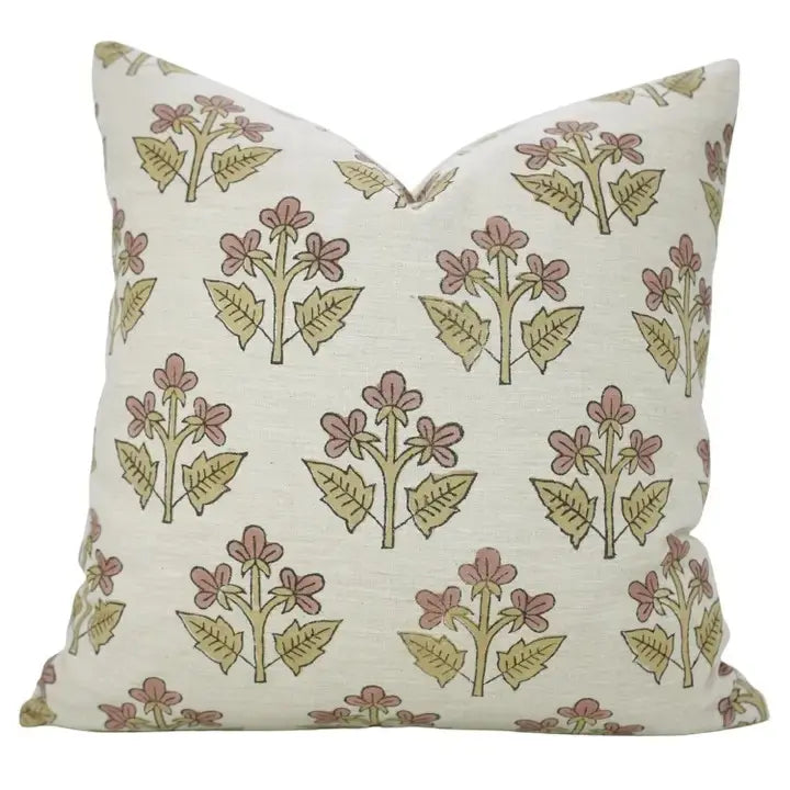 Handcrafted Block Print Linen Blend Pillow Cover - Chahat