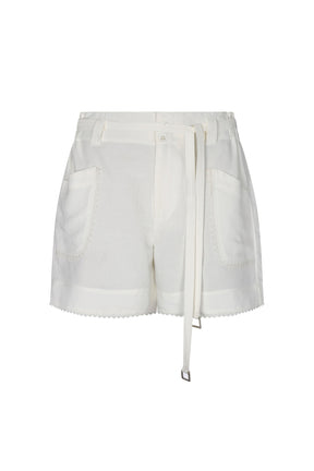 Lira Linen Blend Shorts | Off White