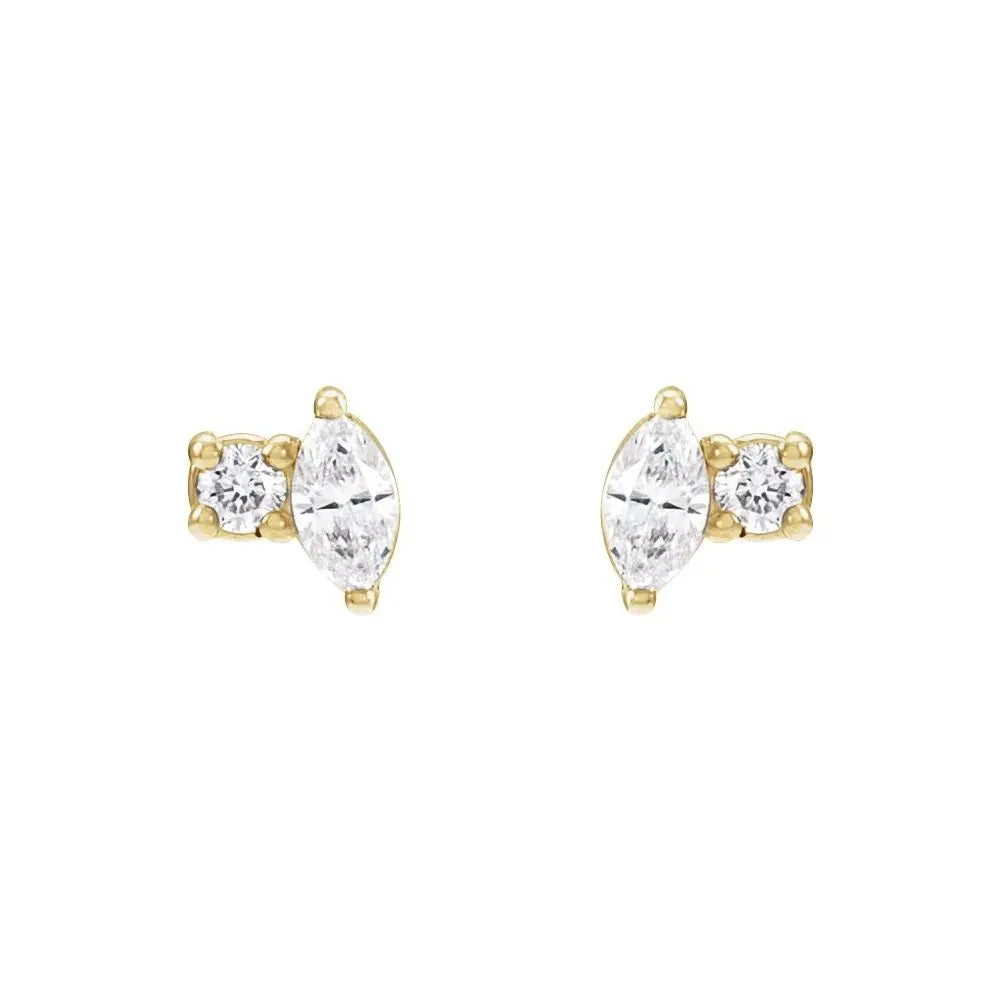 .08 CT Natural Diamond Earrings in 14K Gold