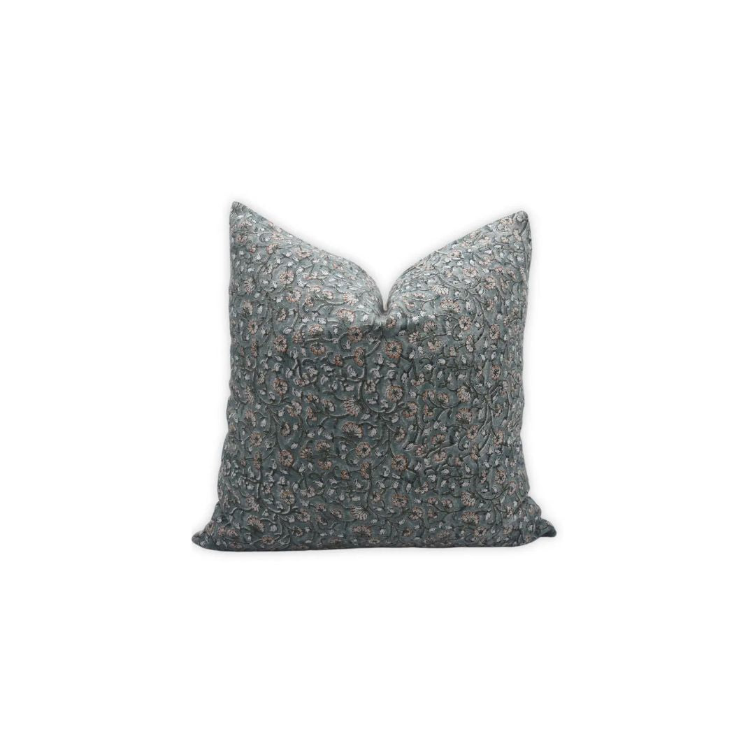 Unique Block Print Thick Linen Pillow Cover - Himachal