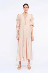 Carlie Asymmetrical Dress | Nude