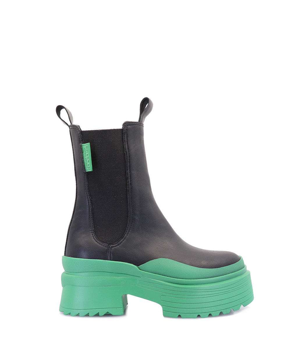Eco-Friendly Green Platform Booties Loom