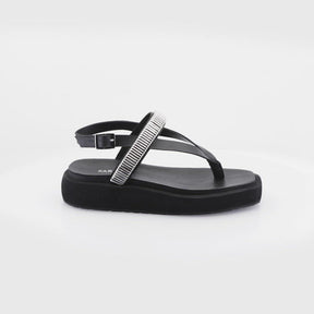 Stylish Eco-Friendly Black Platform Sandals Tury
