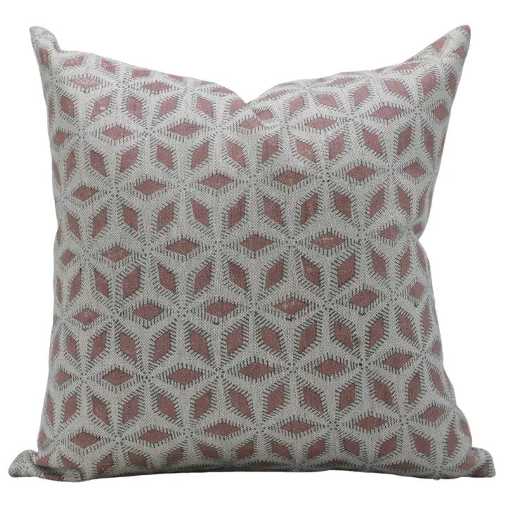 Indian Block Desgin Linen Blend Cushion Cover - Shatkon