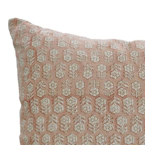 Traditional Handmade Block Printed Pure Linen Cushion Cover - Tulsi Buti