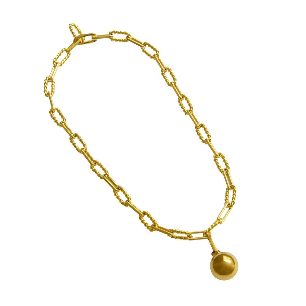 Gold Ball Pendant Necklace