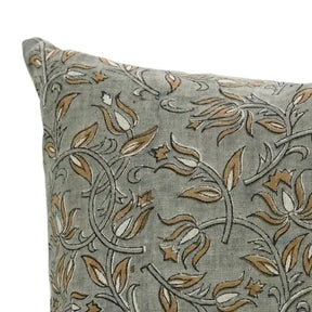 Handmade Indian Block Print Farmhouse Decor Pure Linen Pillow Cover- Kamal Dutta