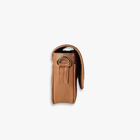 Beige Leather Carriel Bag – Handmade Crossbody & Handbag with Palm Strap Detail, Timeless Leather Purse