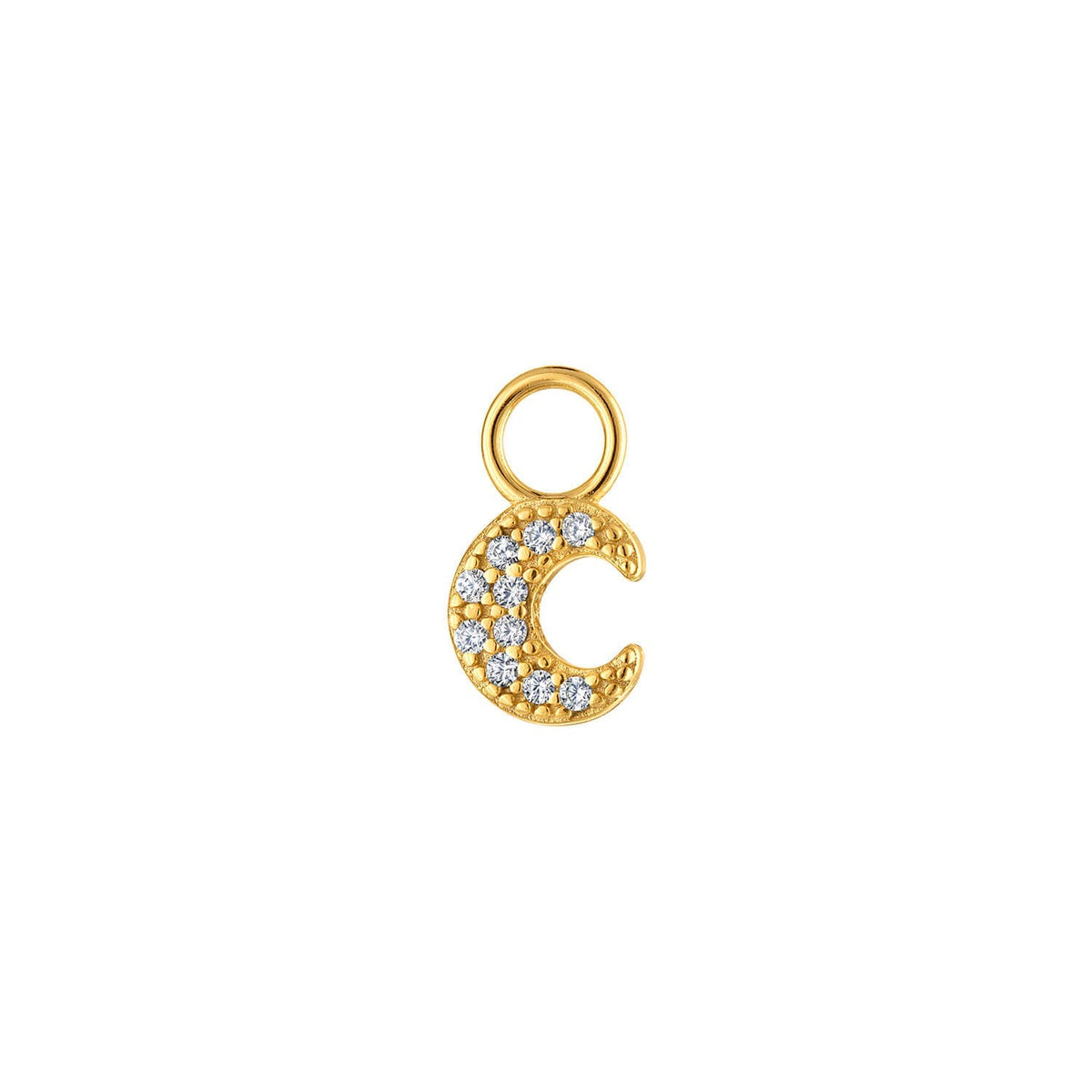 Moon Flatback Stud Earring in Gold or Silver