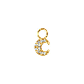 Moon Flatback Stud Earring in Gold or Silver