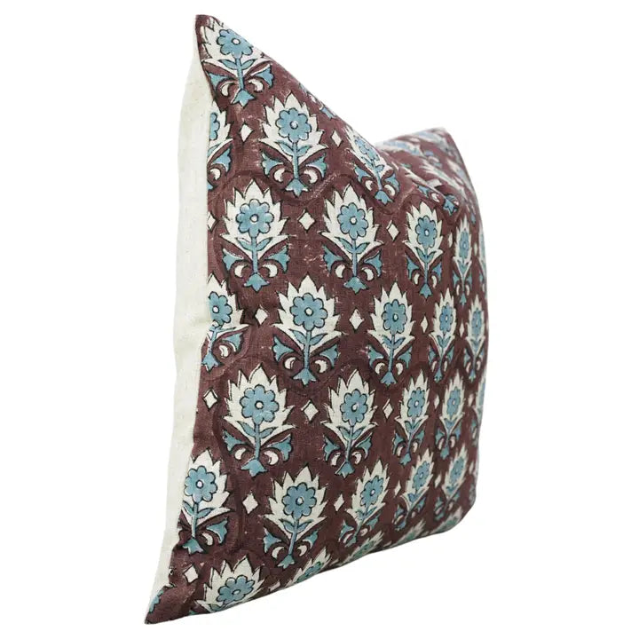 Indian Block Print Design Viscose Linen Pillow Cover - Kusum