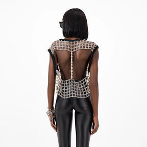 Sequin Cut Out Top