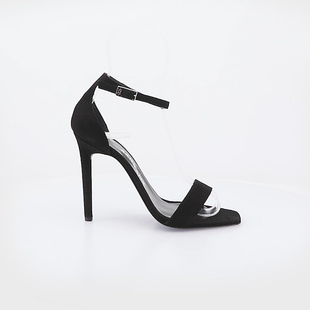 Elegant Goat Suede Heeled Sandals Bar10