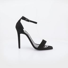 Elegant Goat Suede Heeled Sandals Bar10