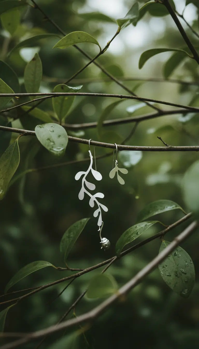 Hanging Vine  Earrings & Ladybug Convertible Extensions