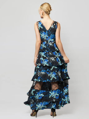 Alexa Orchid Silk Maxi Dress