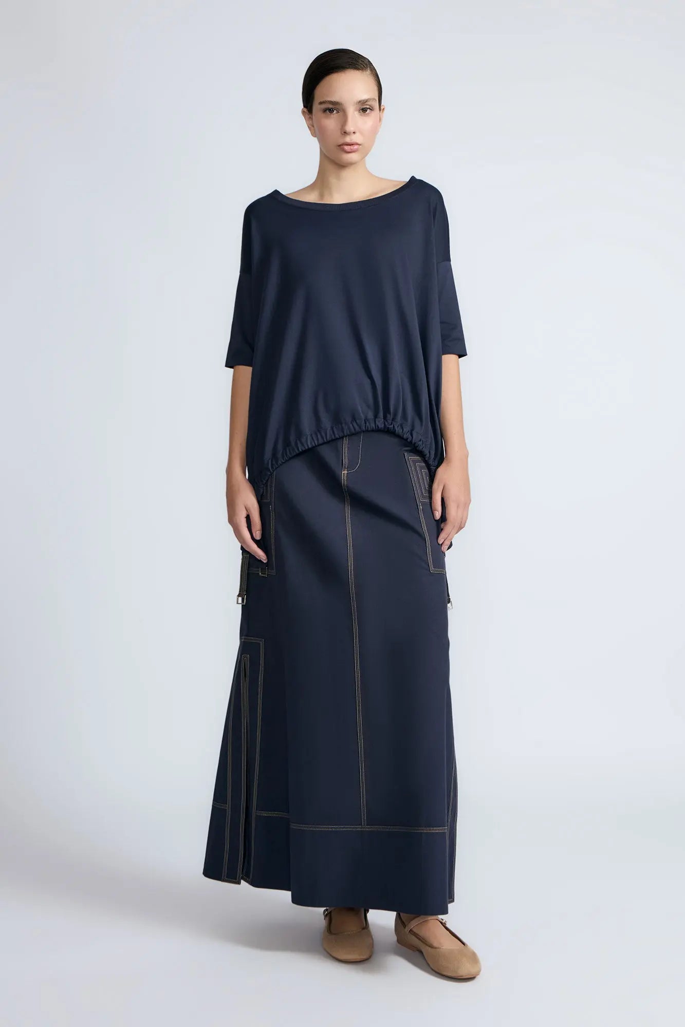 Amaya Asymmetric Buckle Top