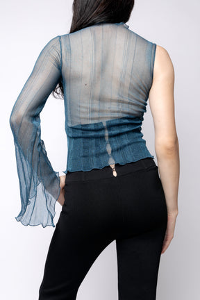 Sheer Knit One Sleeve Top