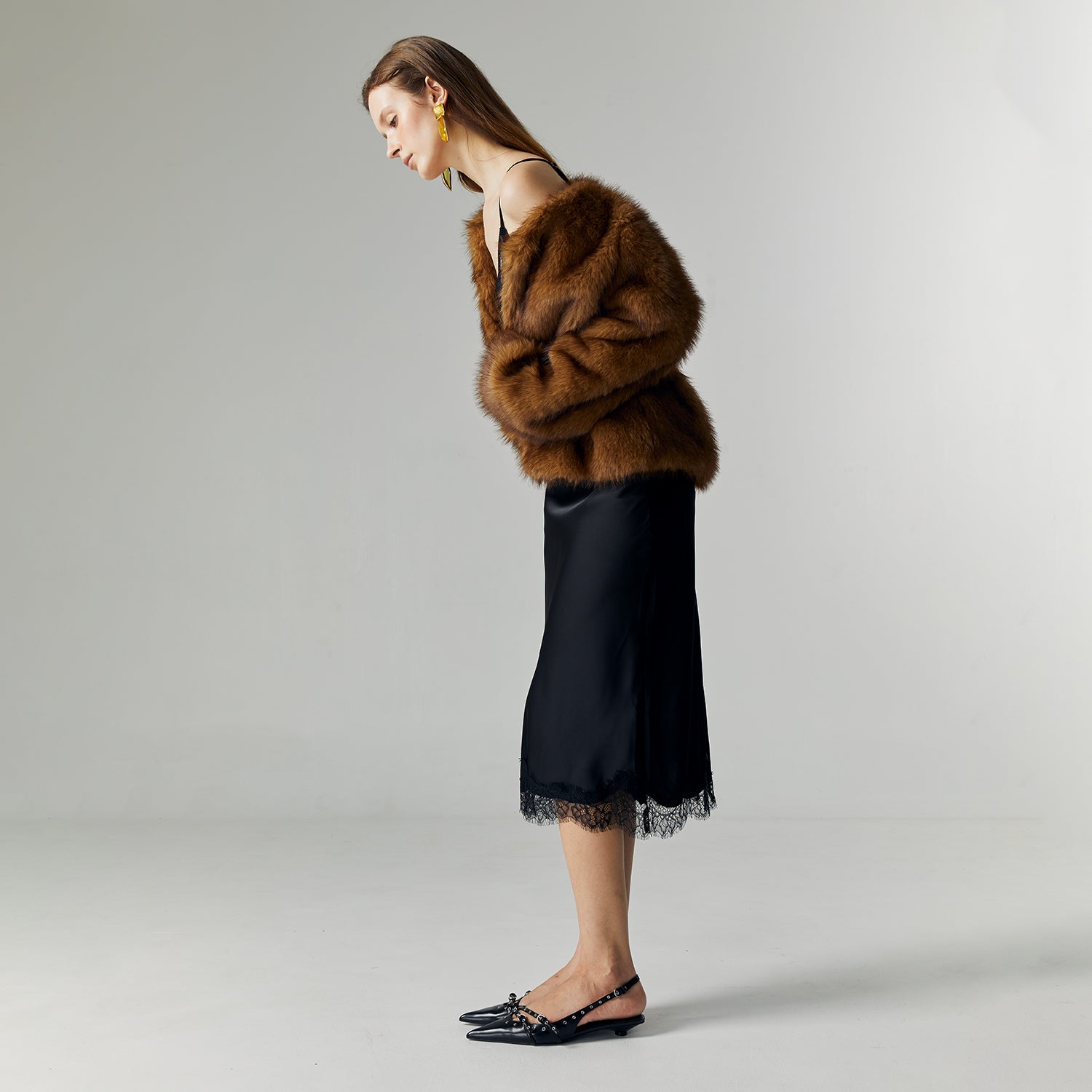 ALTHEA SATIN LACE SKIRT