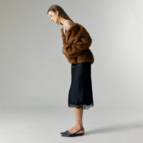 Althea Satin Lace Skirt