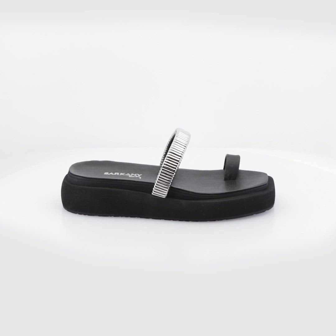 Chic Eco-Friendly Black Platforms Comfy