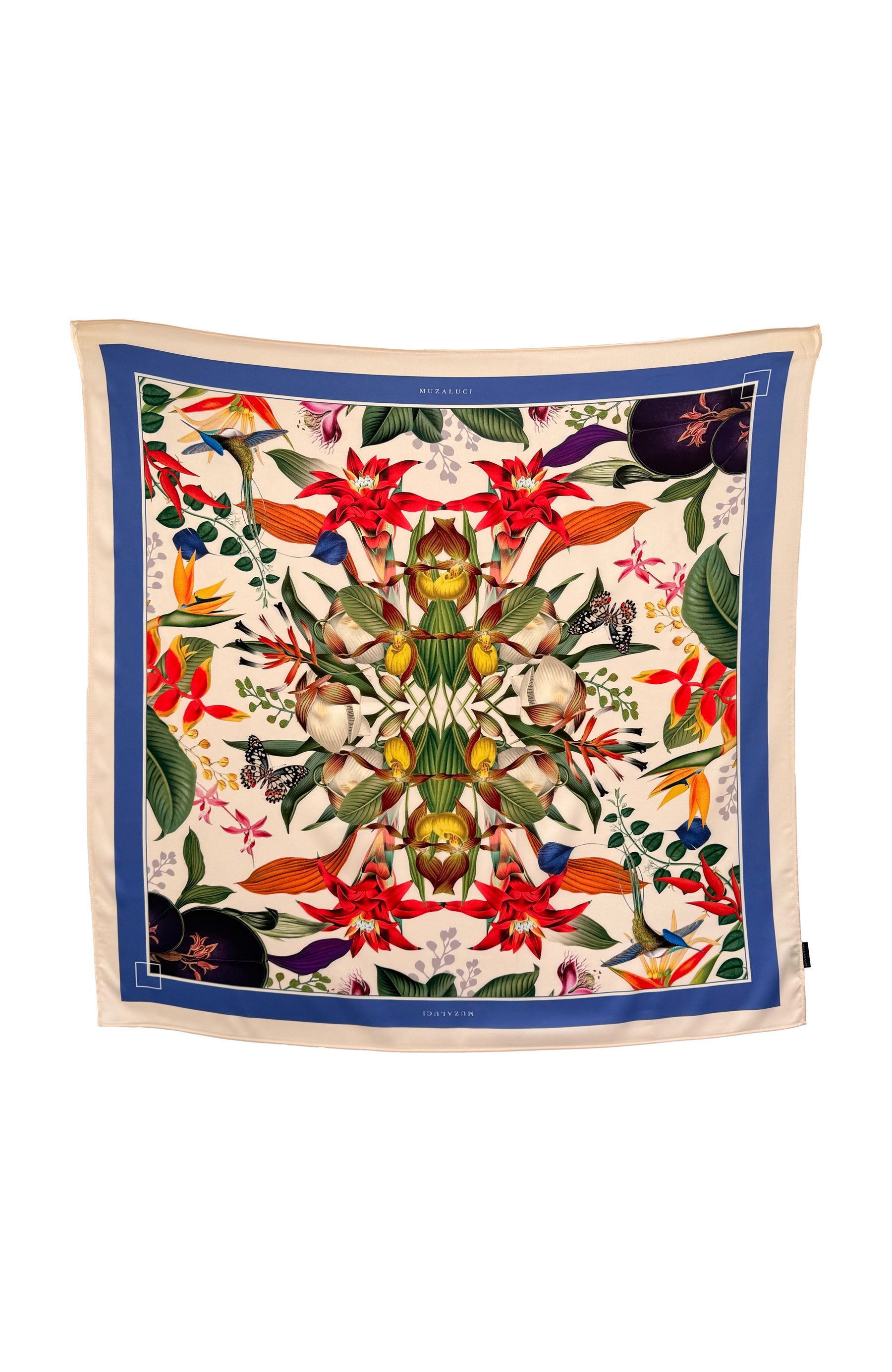 Scarf Colombian Flowers Ivory