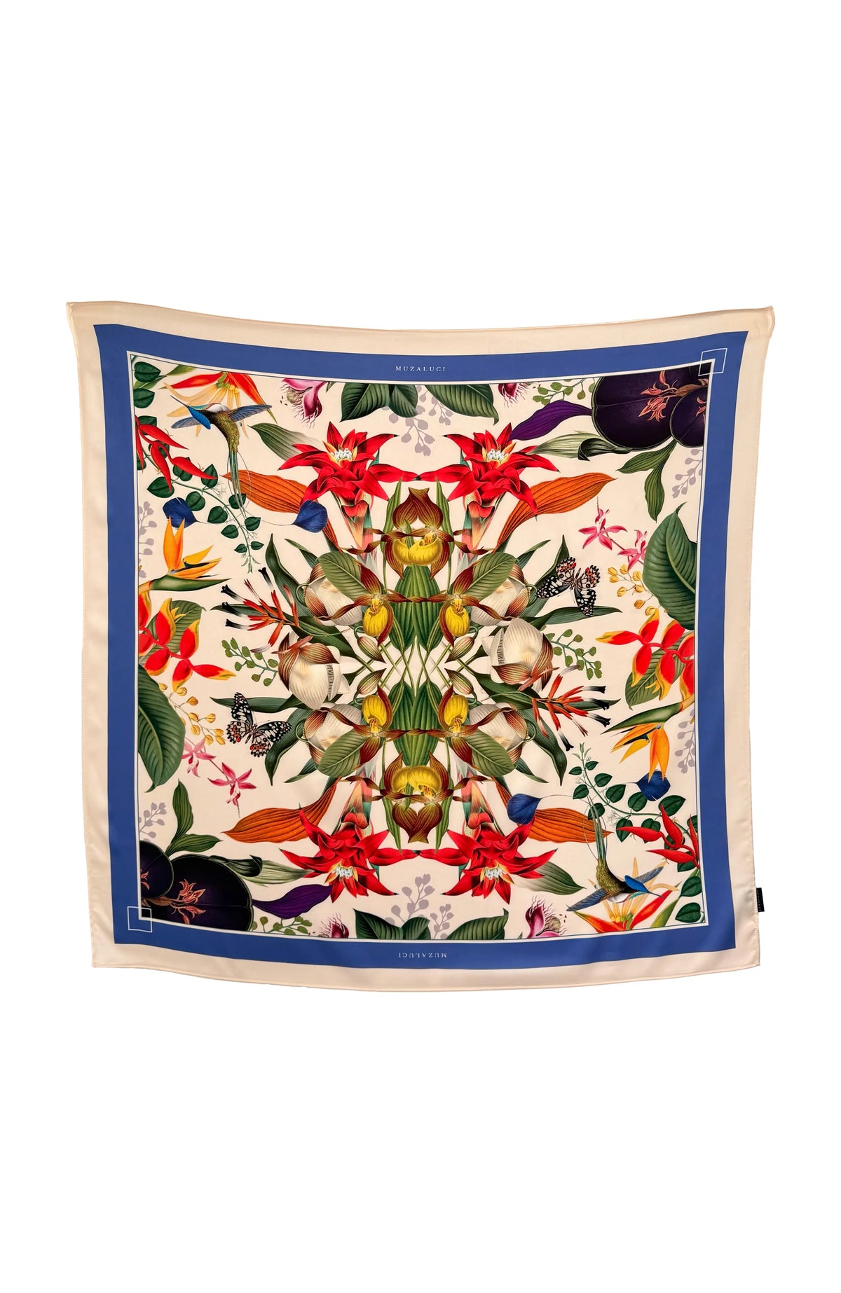 Scarf Colombian Flowers Ivory
