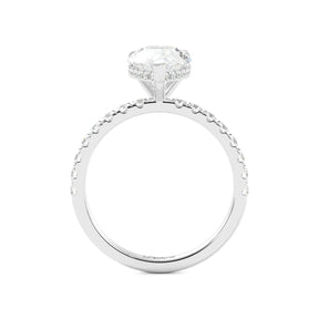 Pear Diamond Hidden Halo Engagement Ring