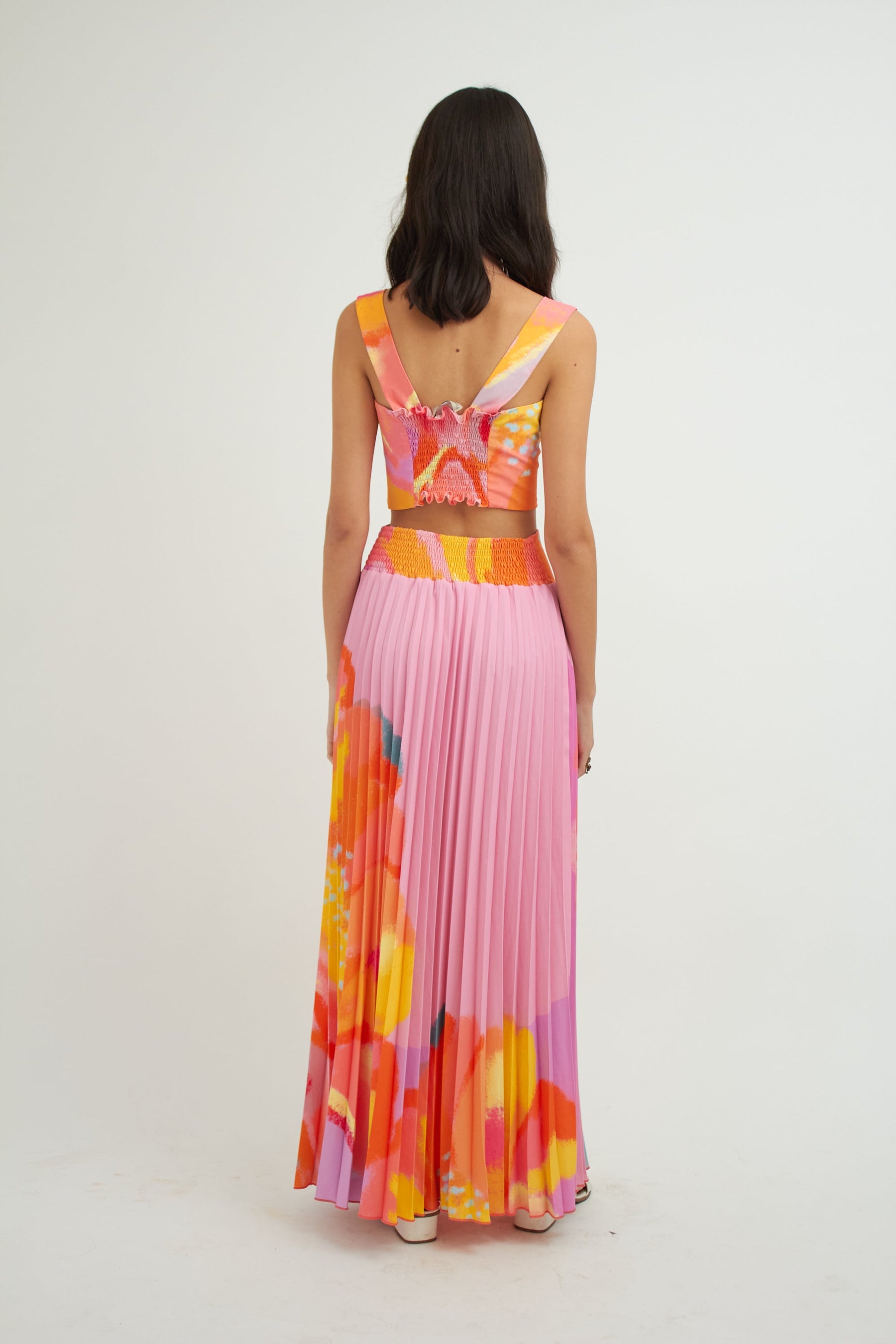 Free Pleated Rhythm of Colors Skirt